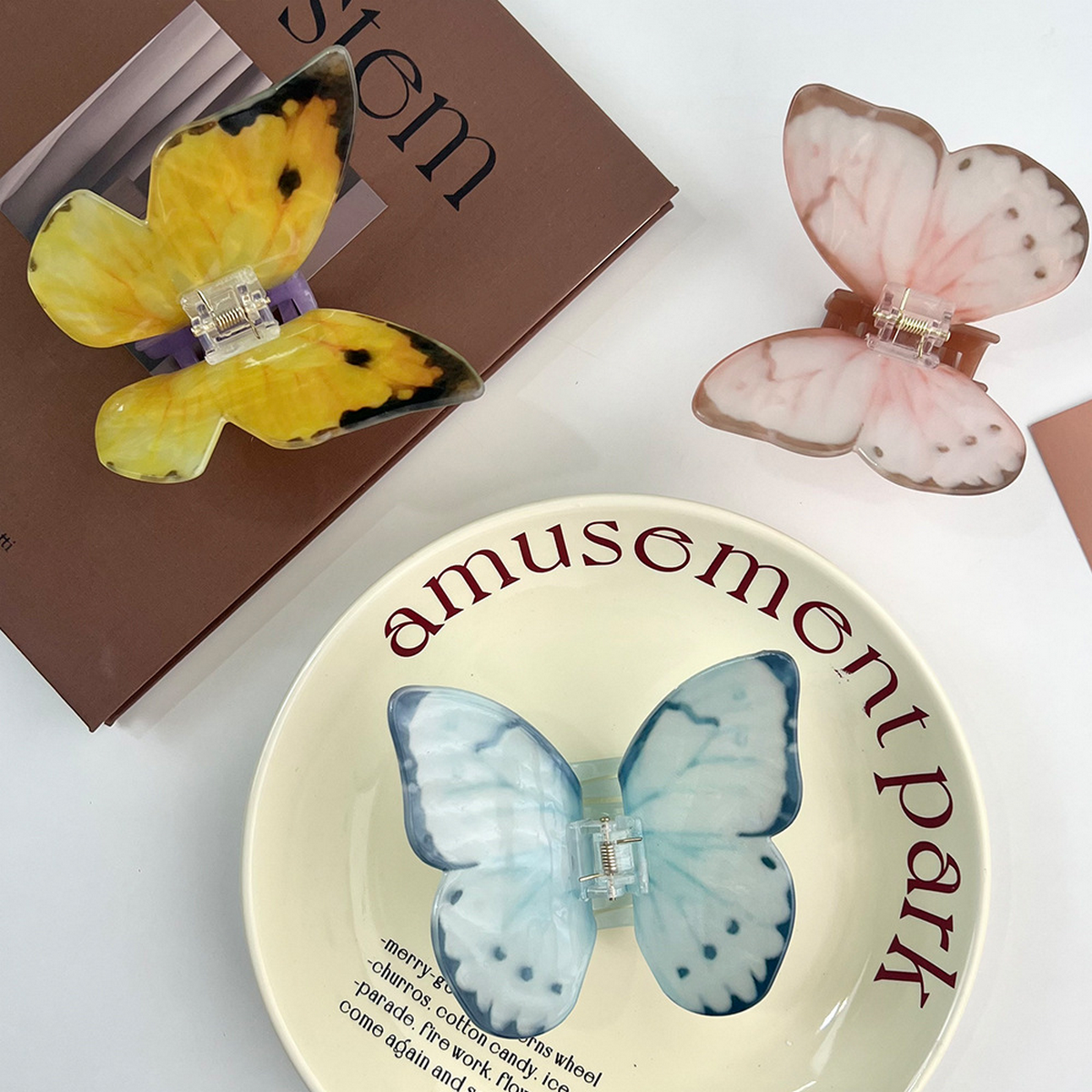 French Butterfly Hair Claw,Elegant Chic Updo Clip