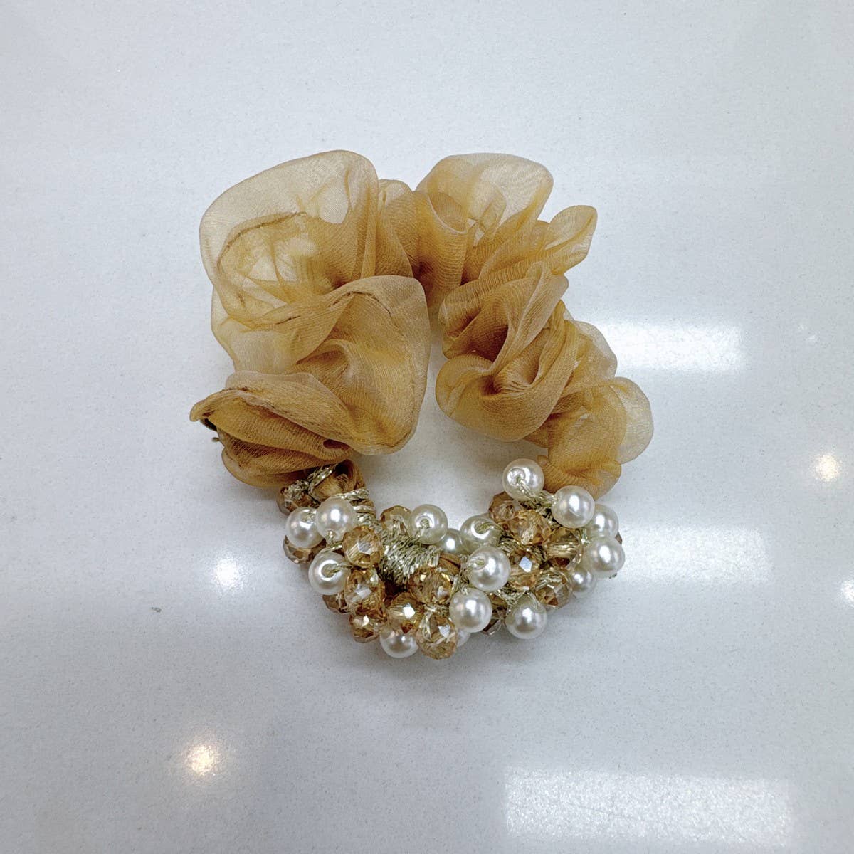 Sweet Crystal Pearl Scrunchie New Simple Hair Tie