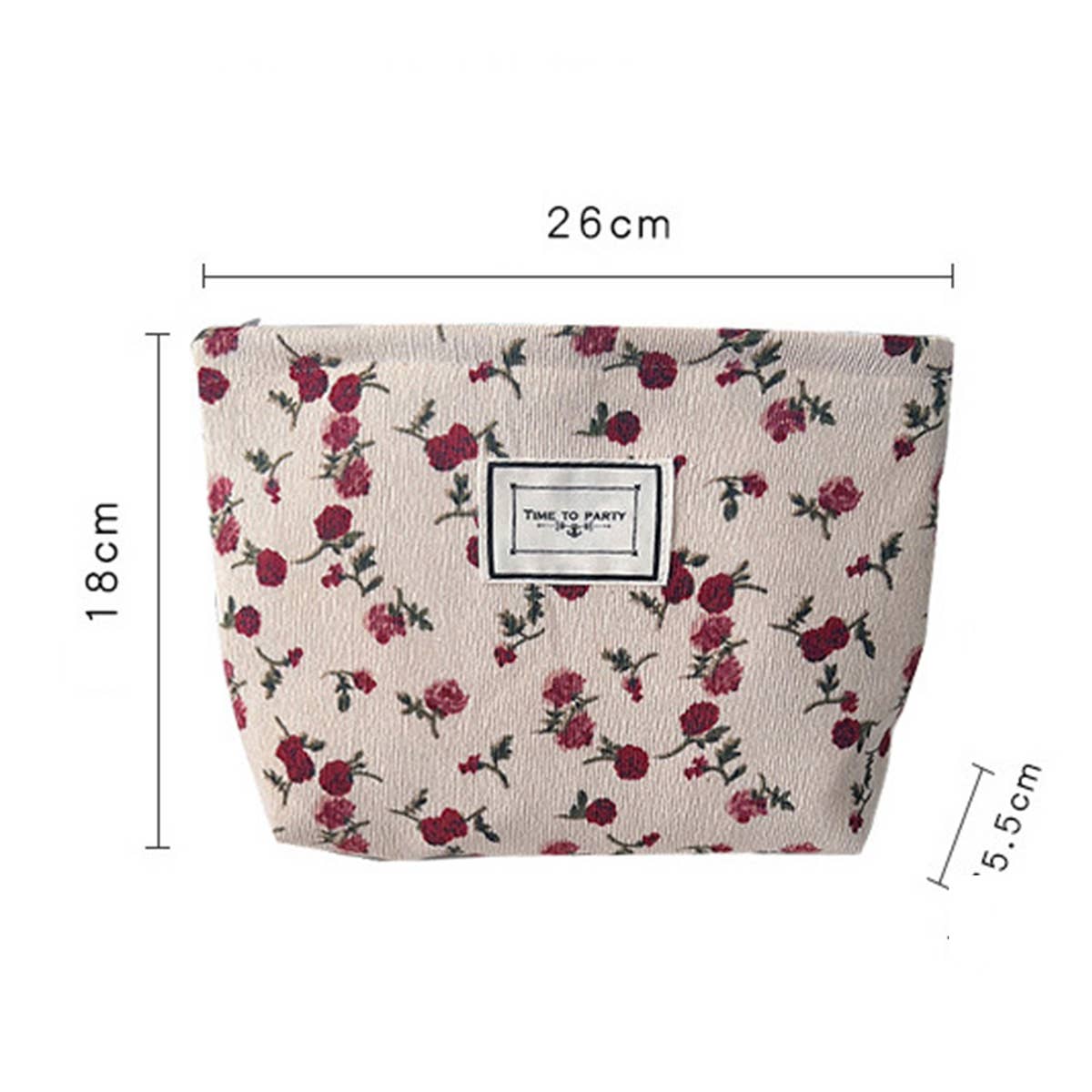 CONTRAST FLOWER PATTERN ZIPPER PORTABLE WASH BAG_CWAB1217