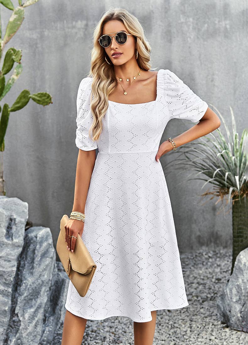 KNITTED PLEATED BREATHABLE DRESS