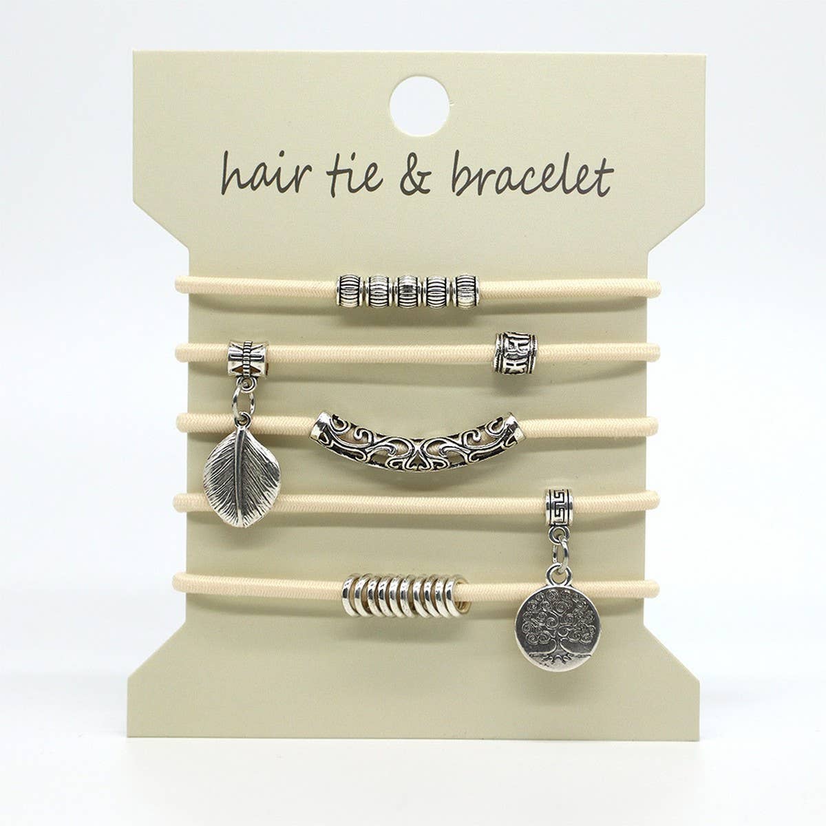 TREE OF LIFE SILVER BRACELET HAIR SCRUNCHIES