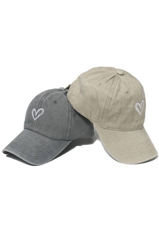 Spring Summer Wash Heart Baseball Cap, Sun Hat CWAH0012