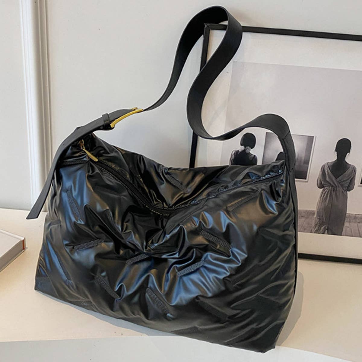 FASHIONABLE AND CASUAL CONTRASTING SHOULDER BAG_CWAB1773