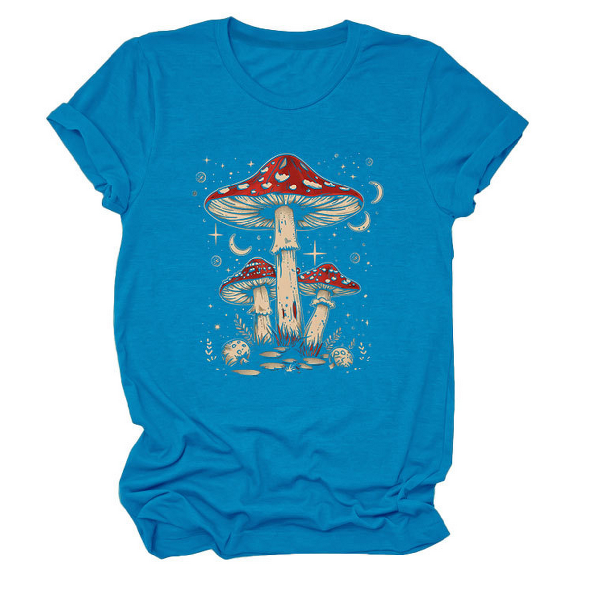 Playful Red Mushroom Print Women's Base Tee_CWTTS1510