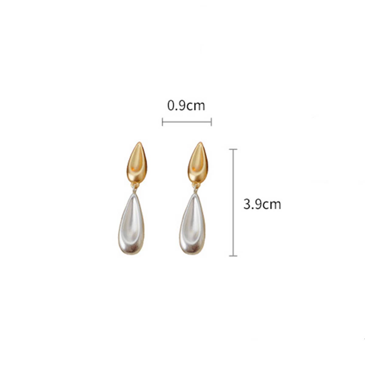 TWO-COLOR WATER DROP TRENDY LIGHT LUXURY EARRINGS