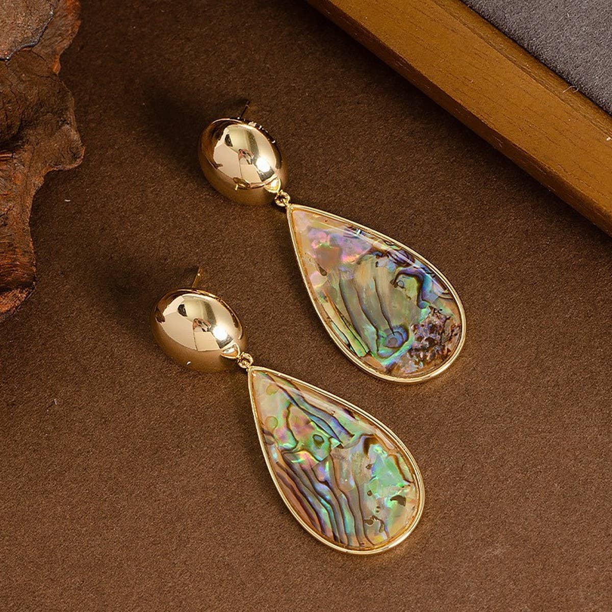 RETRO PERSONALITY ABALONE PENDANT EARRINGS_CWMM4330