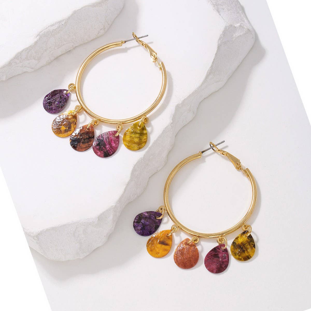 NEW SHELL BEADED PENDANT EARRINGS