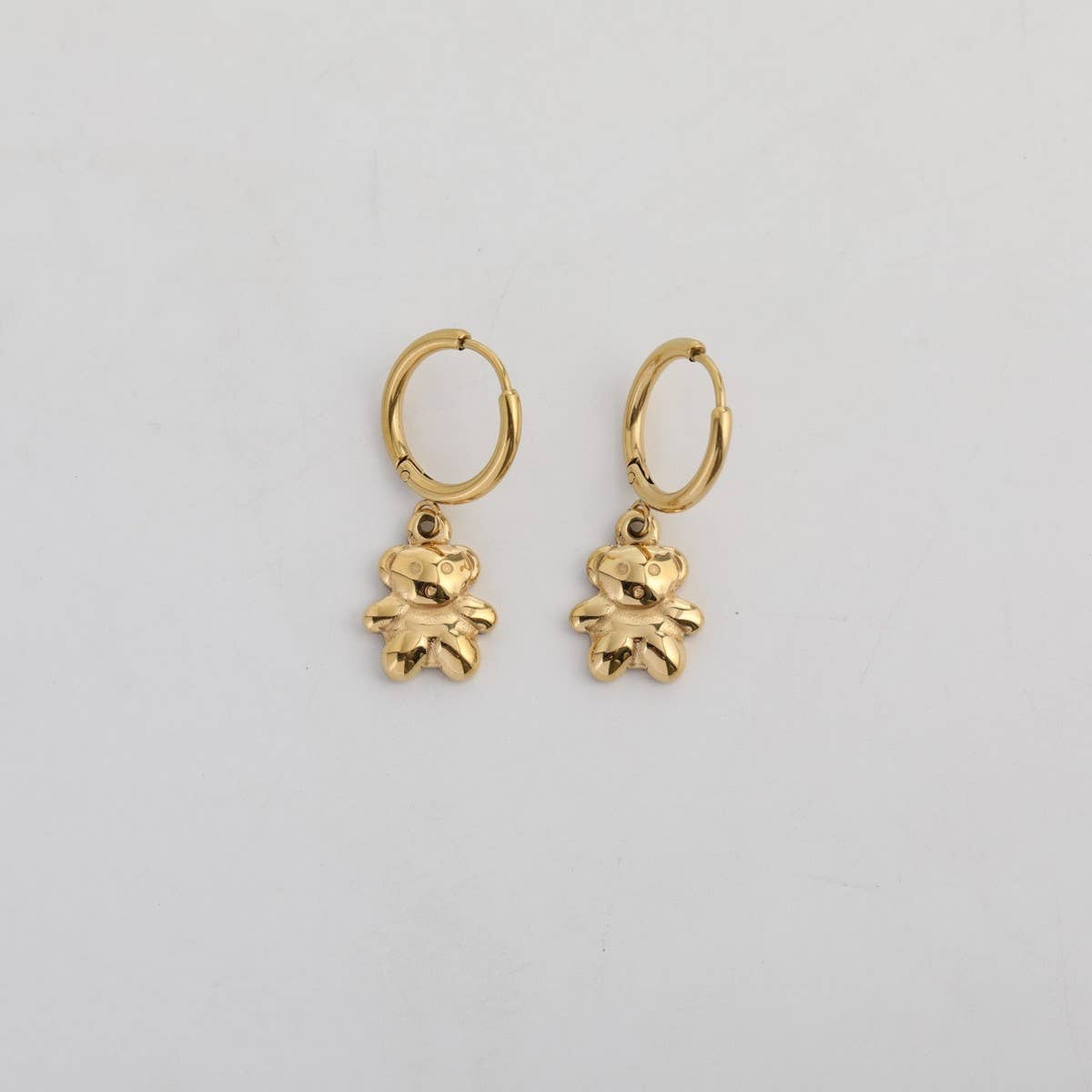 Creative stainless steel mirror pendant earrings