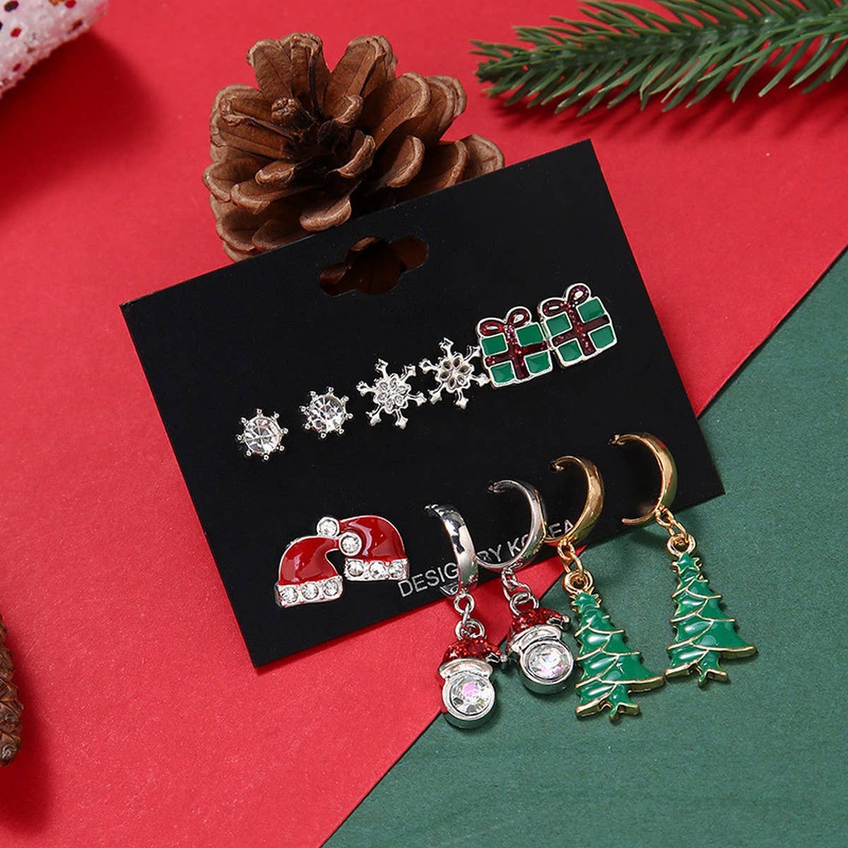 CHRISTMAS EARRING COMBINATION CARTOON EARRING SET