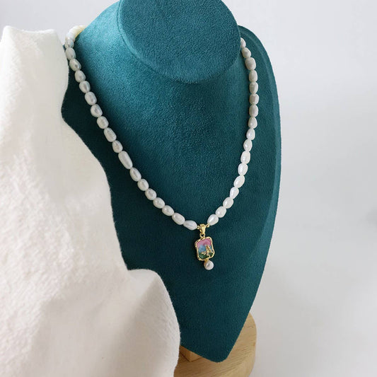 ANCIENT STYLE HIGH-GRADE PEARL CLAVICLE NECKLACE_CWAJE3832