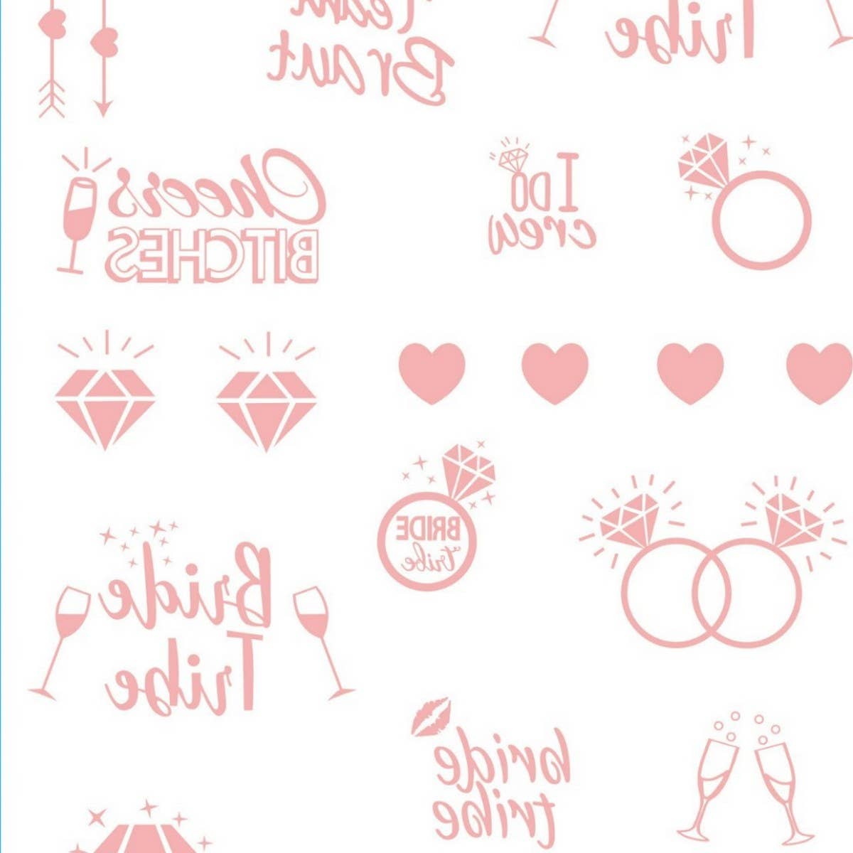 Rose Gold Bride Tattoos ? Metallic Party Stickers