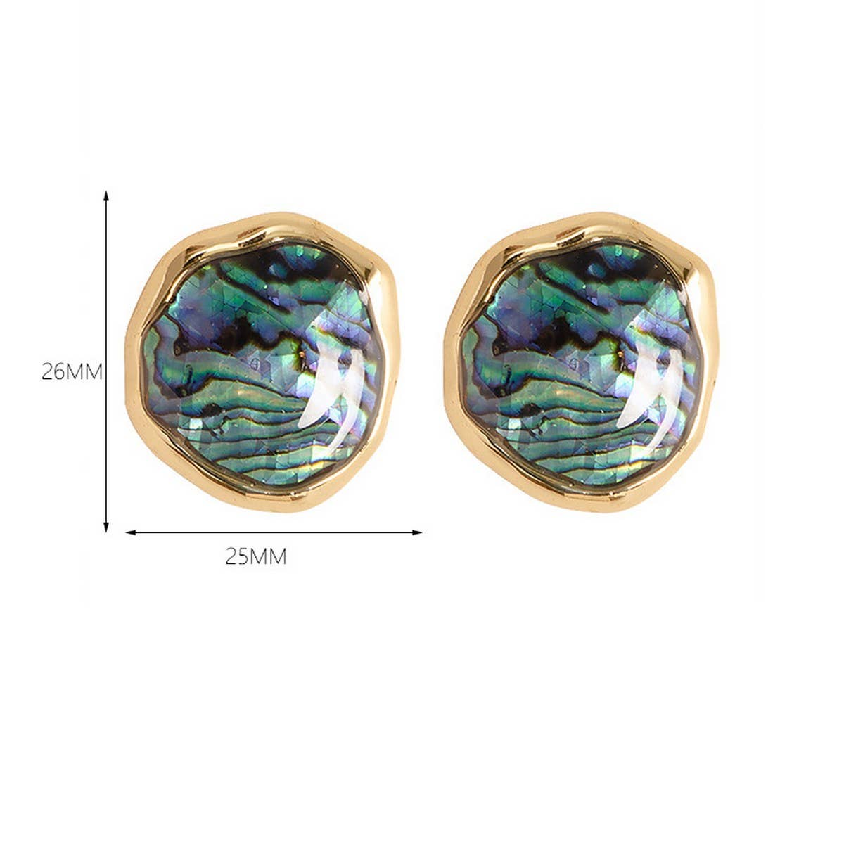 NATURAL ABALONE SHELL SILVER NEEDLE EARRINGS