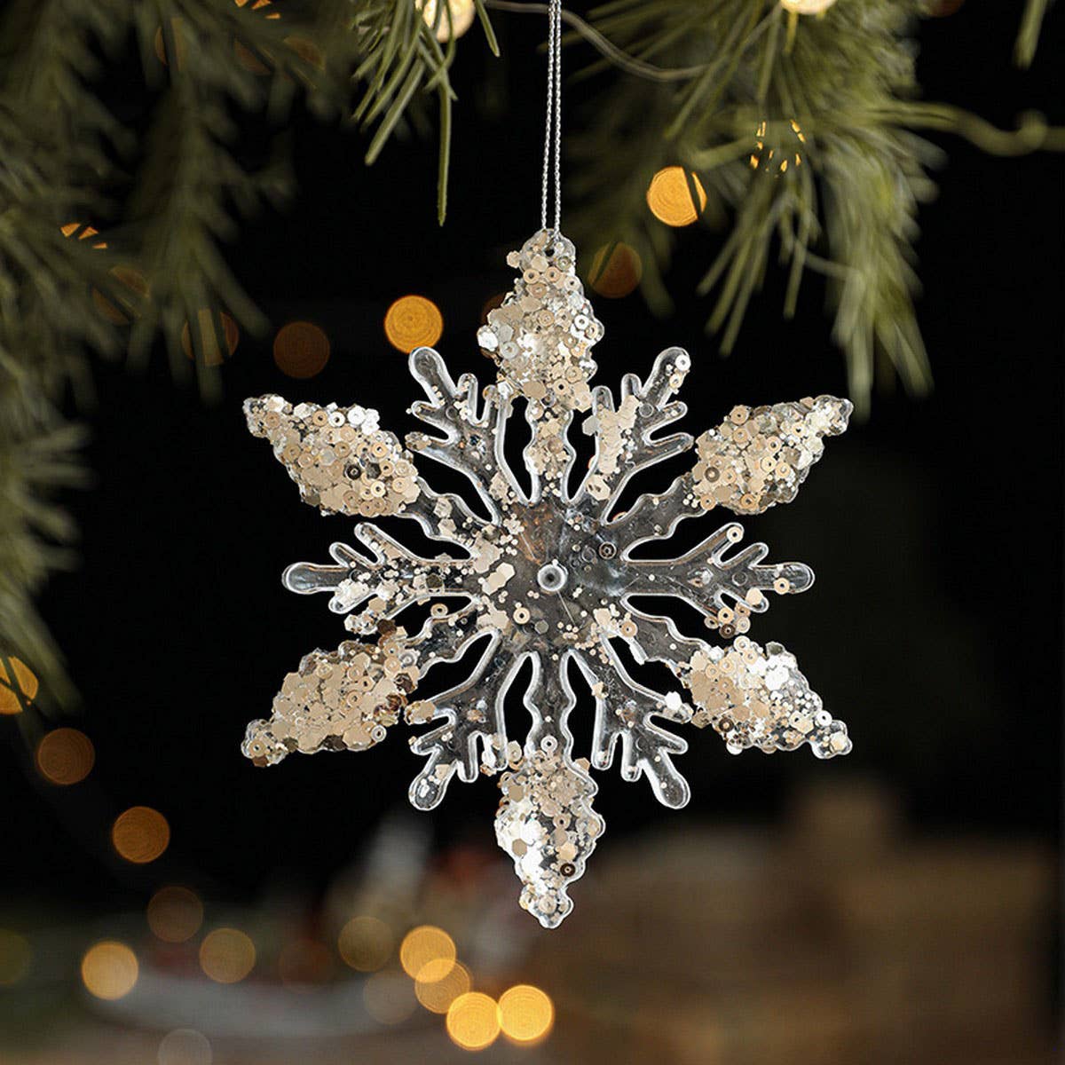 Clear Acrylic Ornament for Festive Christmas Decor
