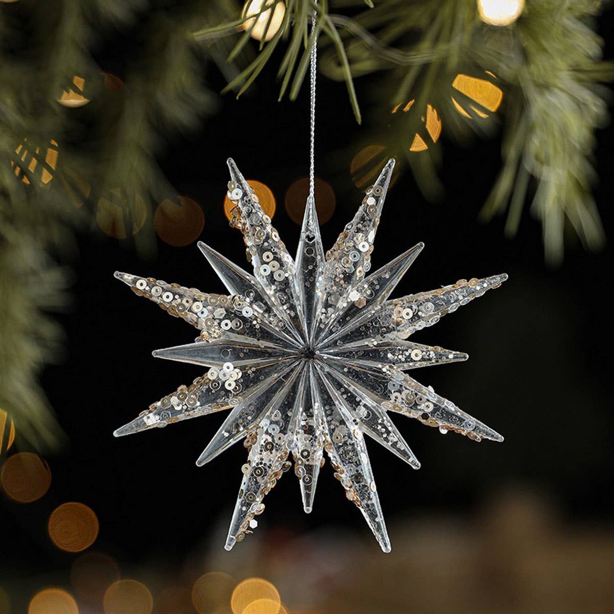 Clear Acrylic Ornament for Festive Christmas Decor