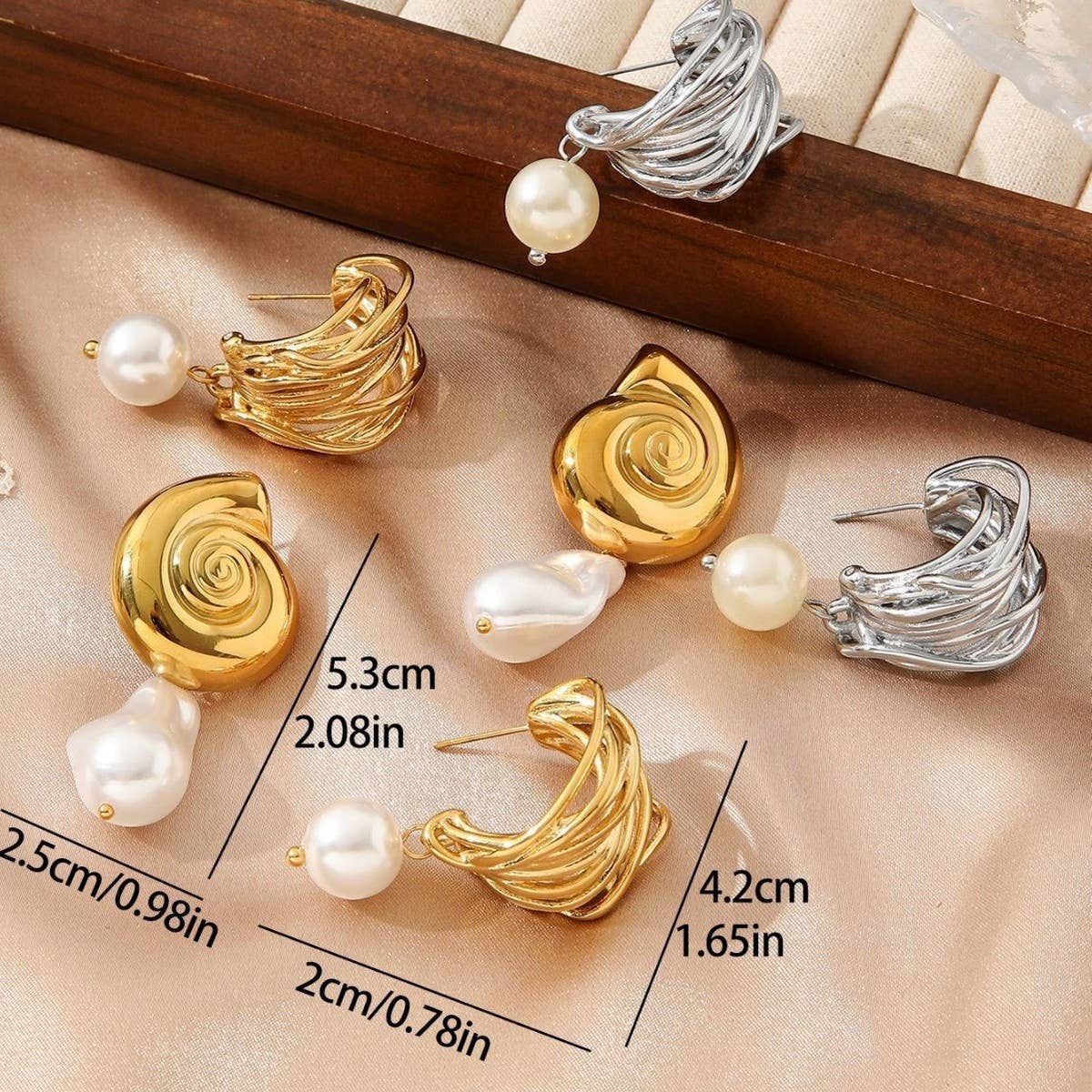 WRAPPED GEOMETRIC TITANIUM EARRINGS_CWMM3604