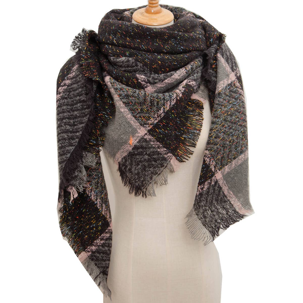 Plaid Triangle Scarf for Fall & Winter ??Wholesale_CWASC0110