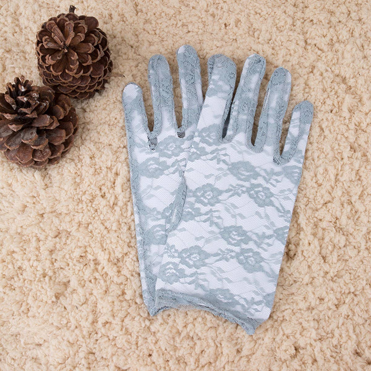 CWAG0288_SHORT LACE SUN PROTECTION WEDDING BRIDE GLOVES