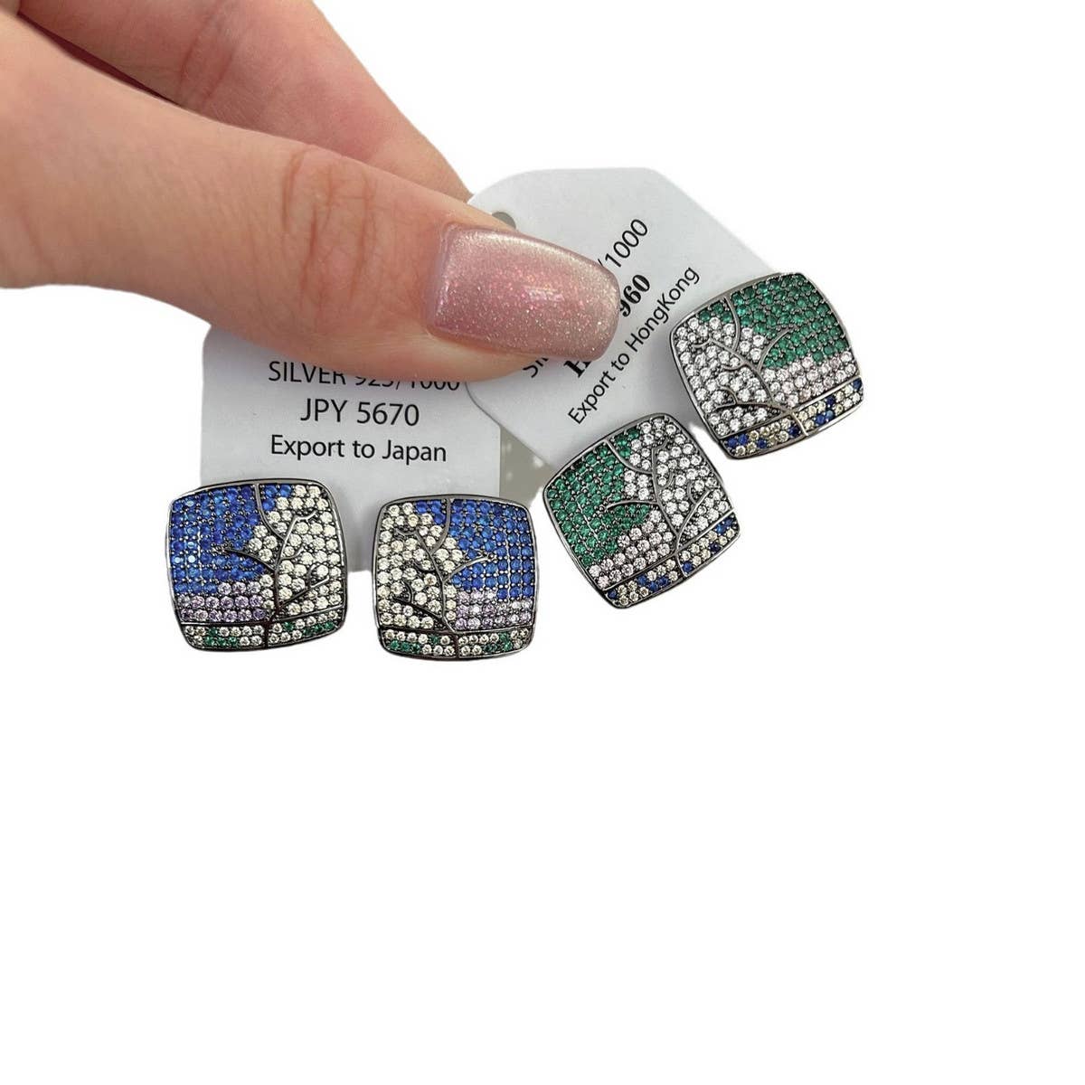 VERSATILE SQUARE ZIRCONIA EARRINGS