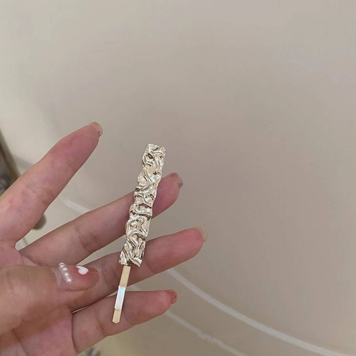 METAL ROSE HAIRPIN SIDE BANGS DUCKBILL CLIP