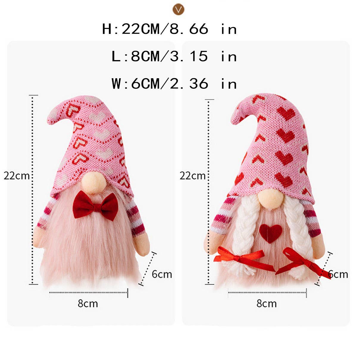 CWMM10270_VALENTINE PINK GNOME COUPLE FIGURINE WITH HEART