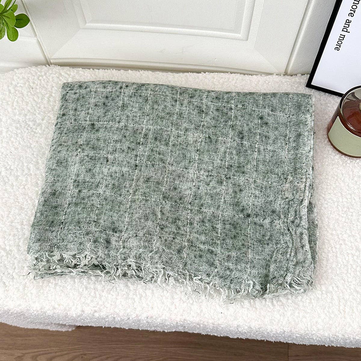 CONTRAST COLOR SPRAY DYED LONG SCARF SHAWL