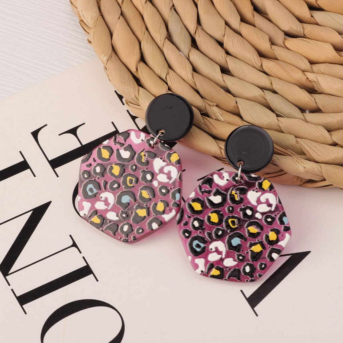 SWEET GIRL COLORFUL FLOWER ACRYLIC EARRINGS