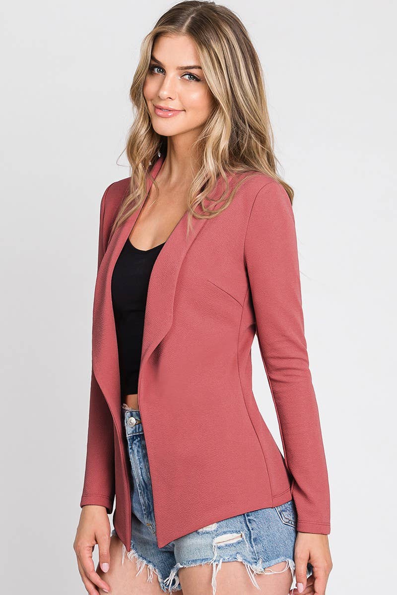 CWOBL093_LONG SLEEVE TAILORED WITH A DRAPED BLAZER