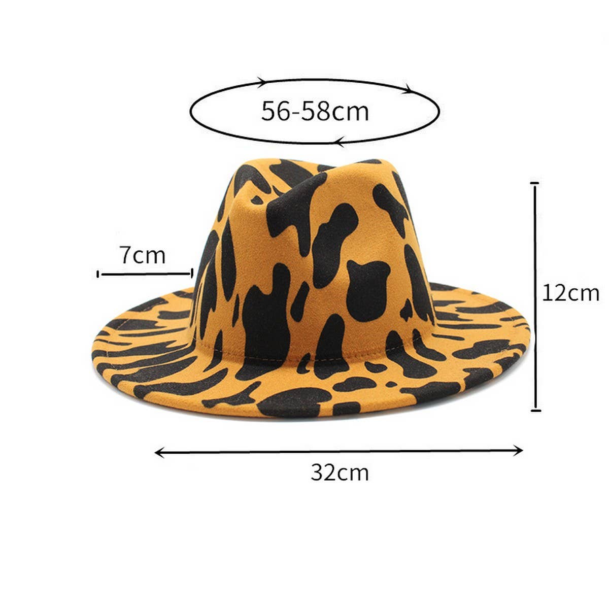 JAZZ HAT LEOPARD PRINT WOOLEN HAT WIDE BRIM HAT_CWAH2600
