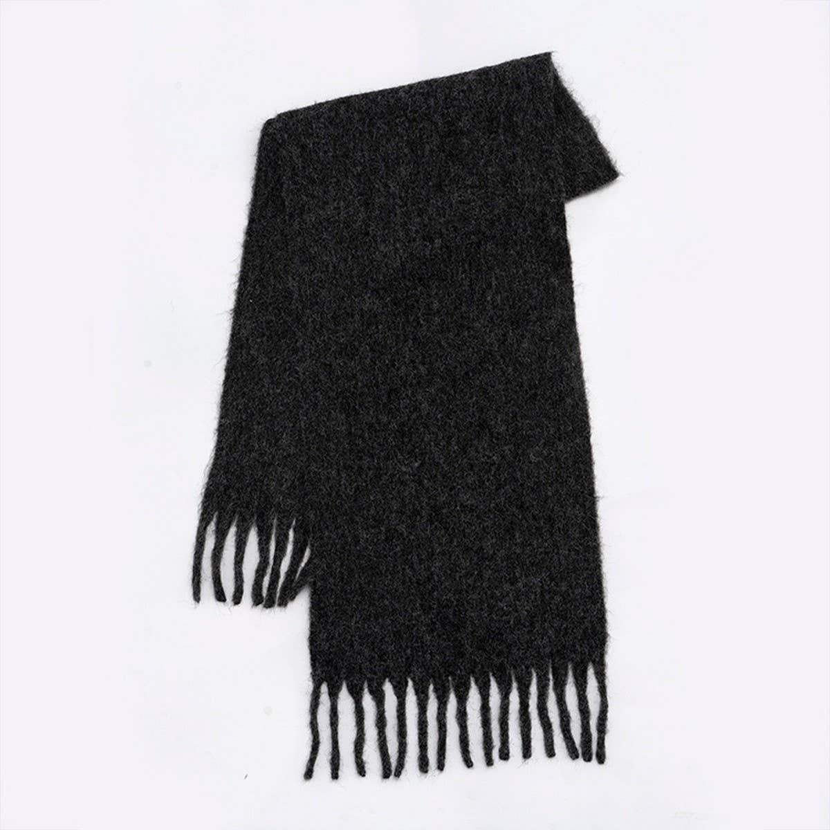 Gradient Loop Yarn Tassel Scarf for Winter
