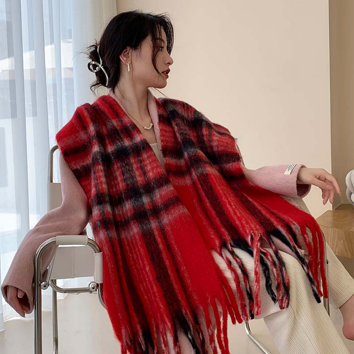 Plush AC Scarf ??Thick Soft Winter Wrap_CWASC2701