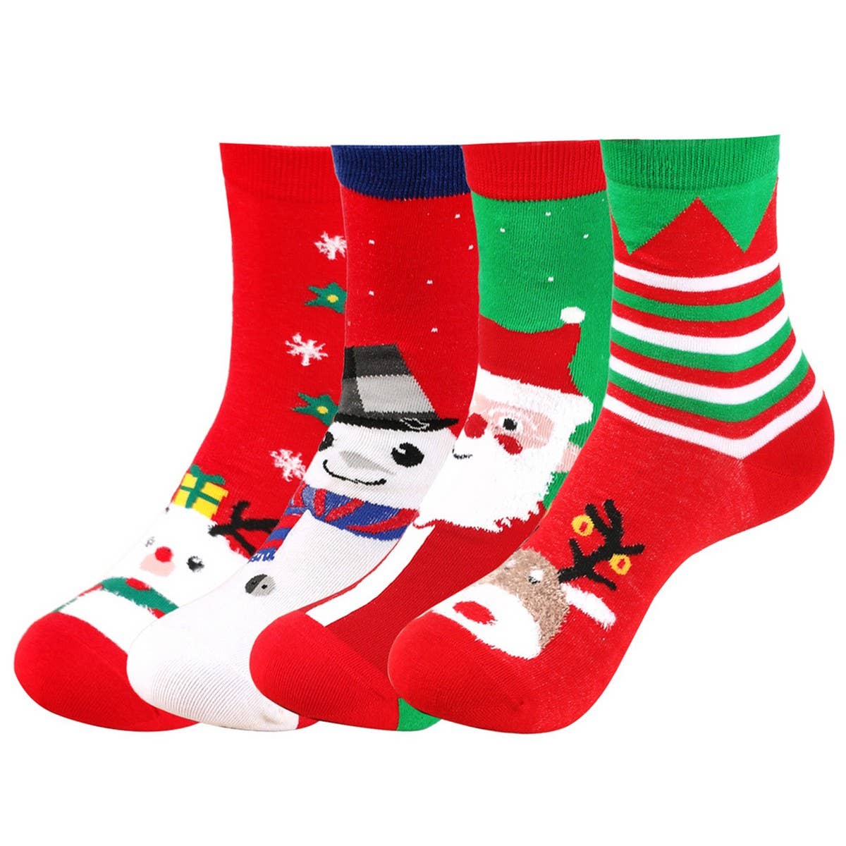 CWMS0818_Santa Claus Cartoon Elk Snowman Christmas Socks