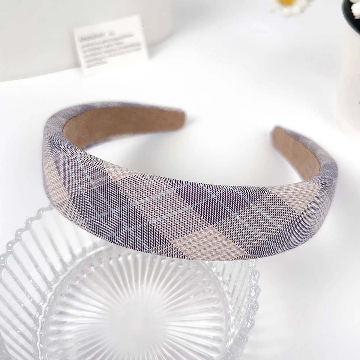 SMALL FRESH PLAID SIMPLE HEADBAND_CWAHA2080