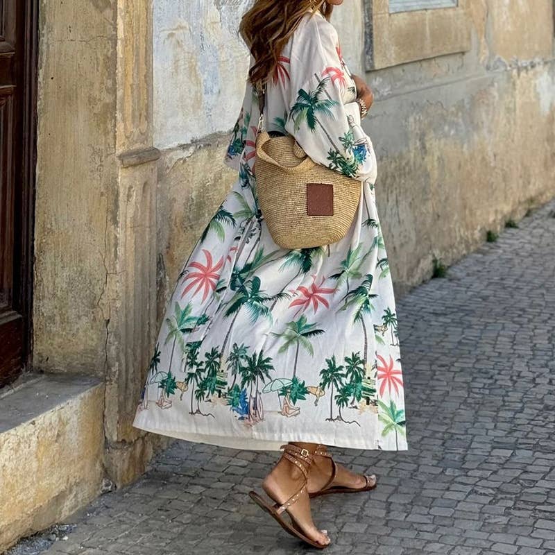 STYLISH HOLIDAY BOHEMIAN MID-LENGTH DRESS