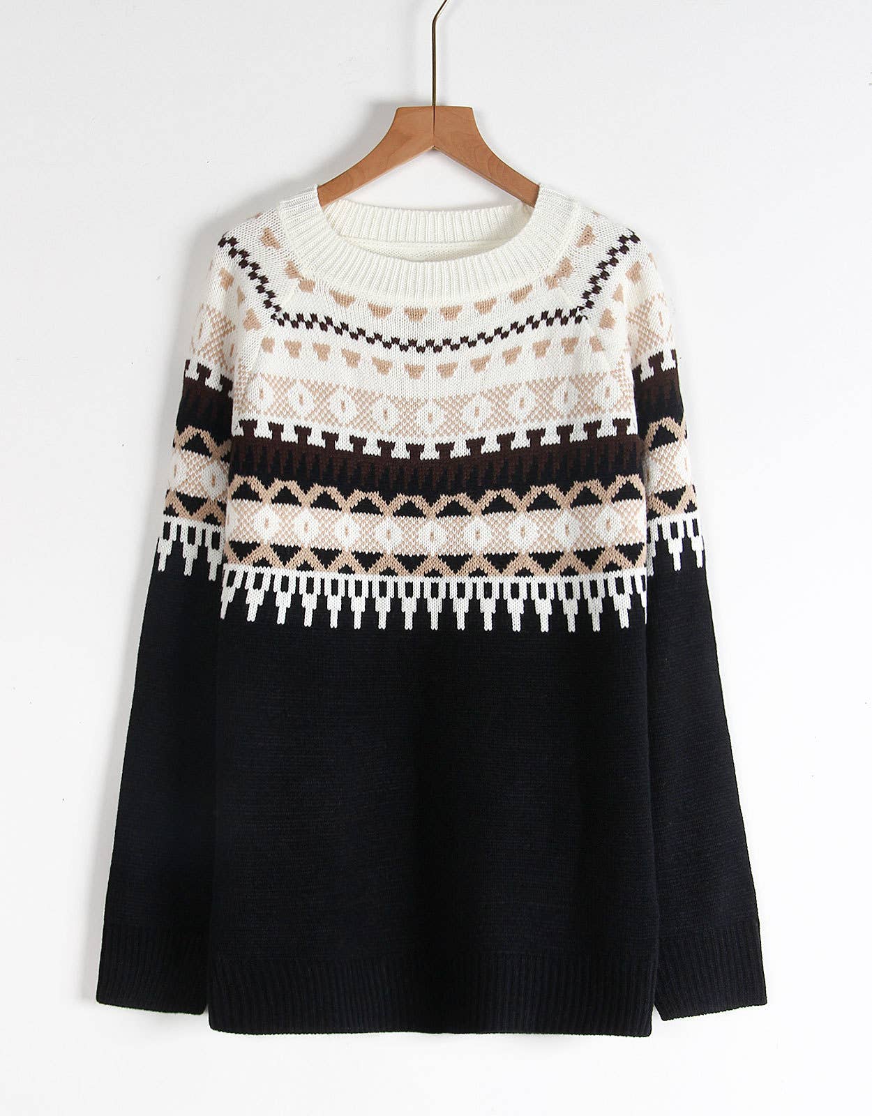 Ethnic geometric pattern Fair Isle sweater
