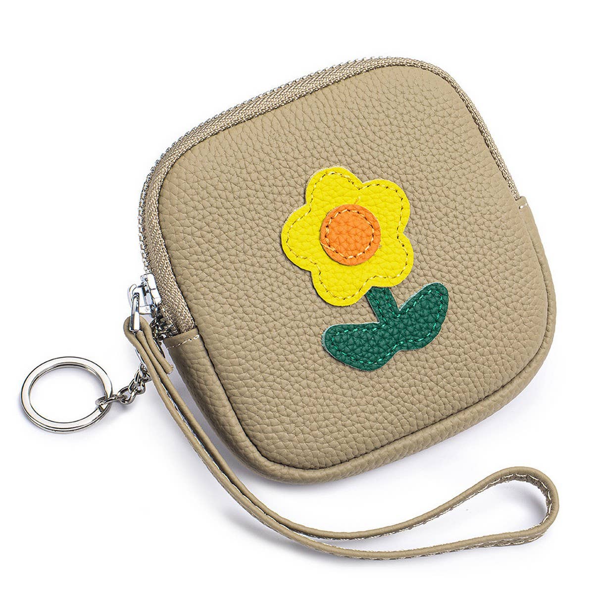 Leather Sunflower Wristlet ? Mini Coin Pouch_CUAB00399