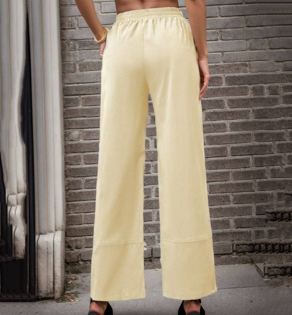 Solid-colored casual loose casual pants