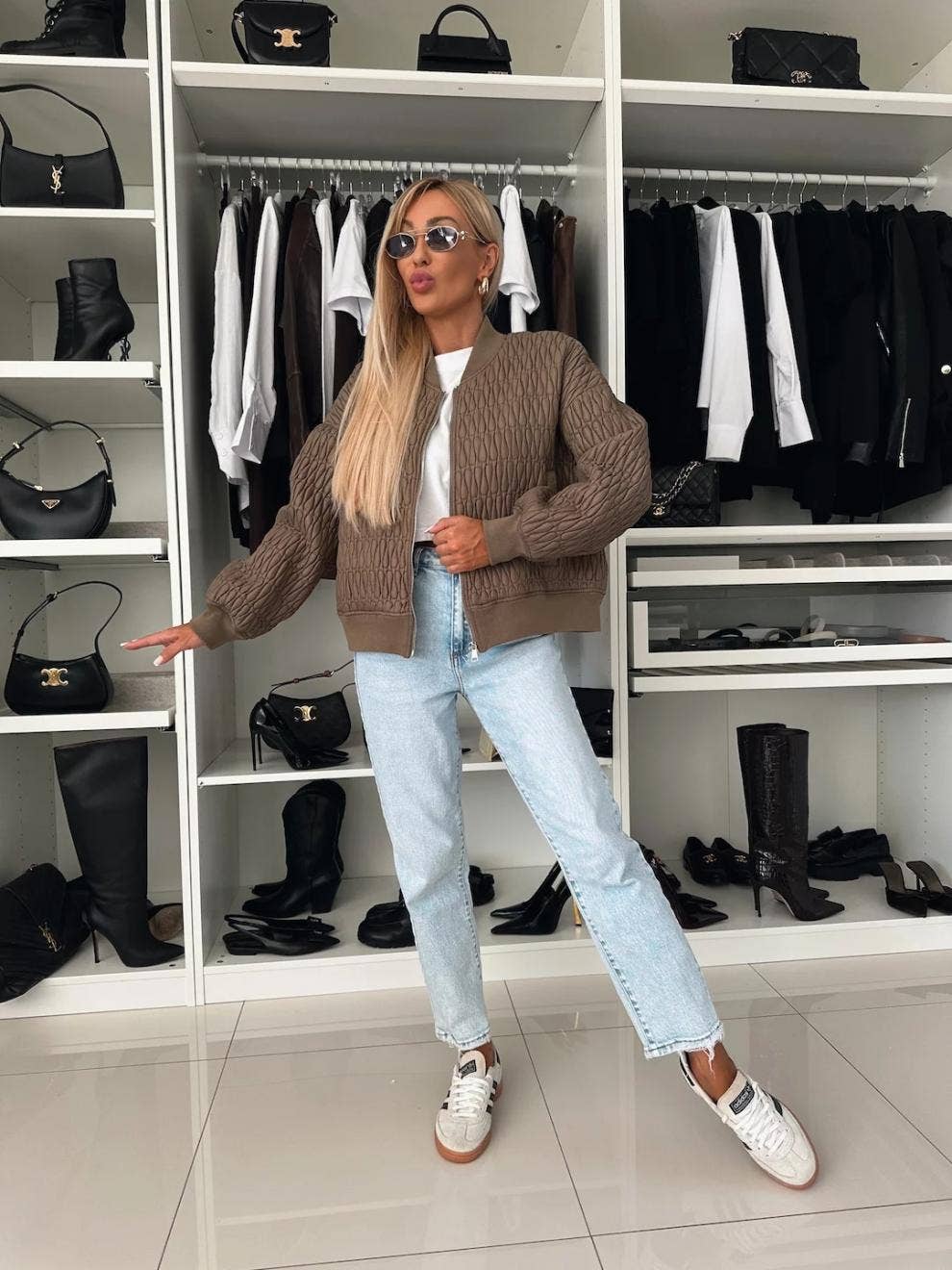 EMBROIDERED SHORT ZIPPER JACKET QUILTED JACKET