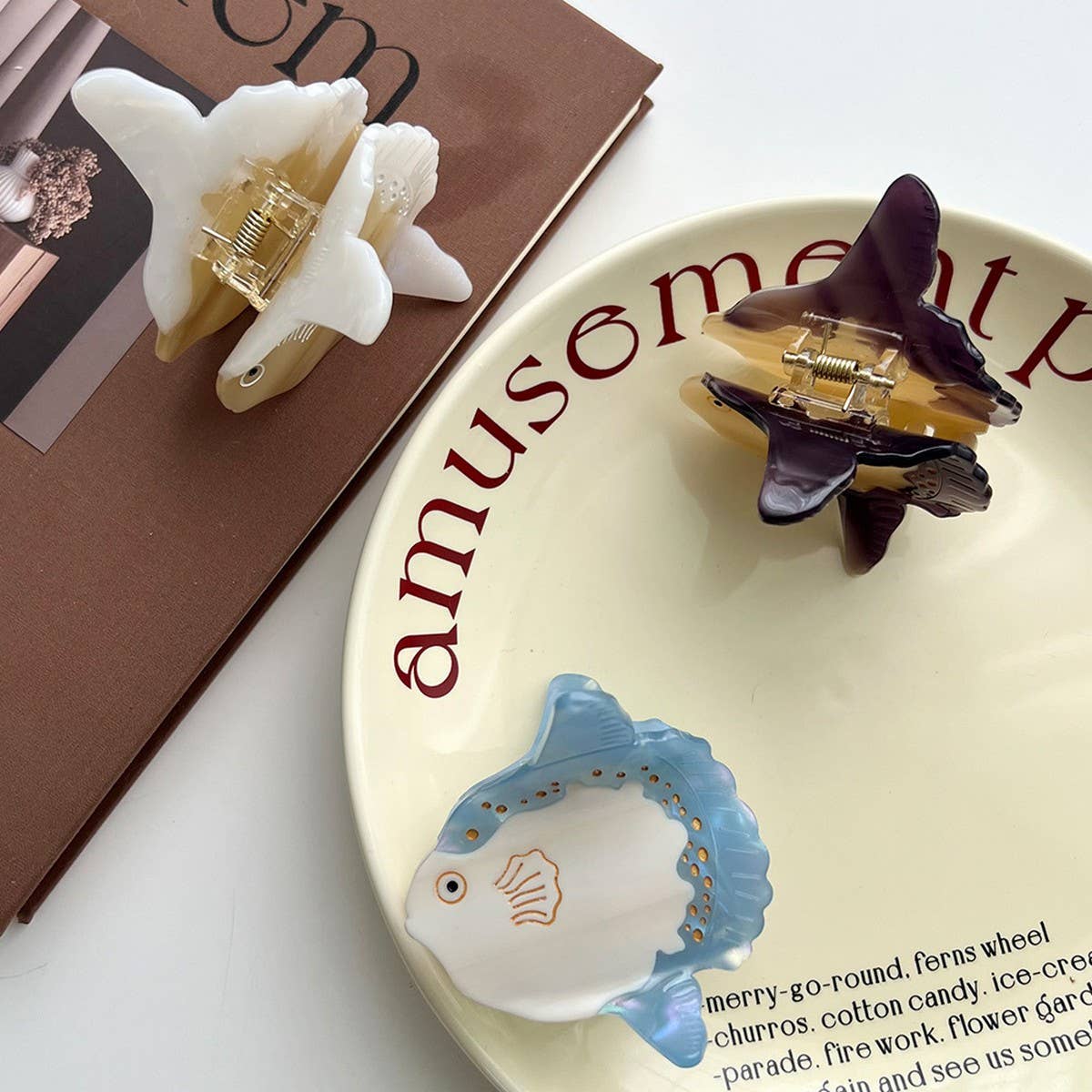 Ocean Series Acetate Hair Claw Sunfish Pufferfish_CWAHA6024