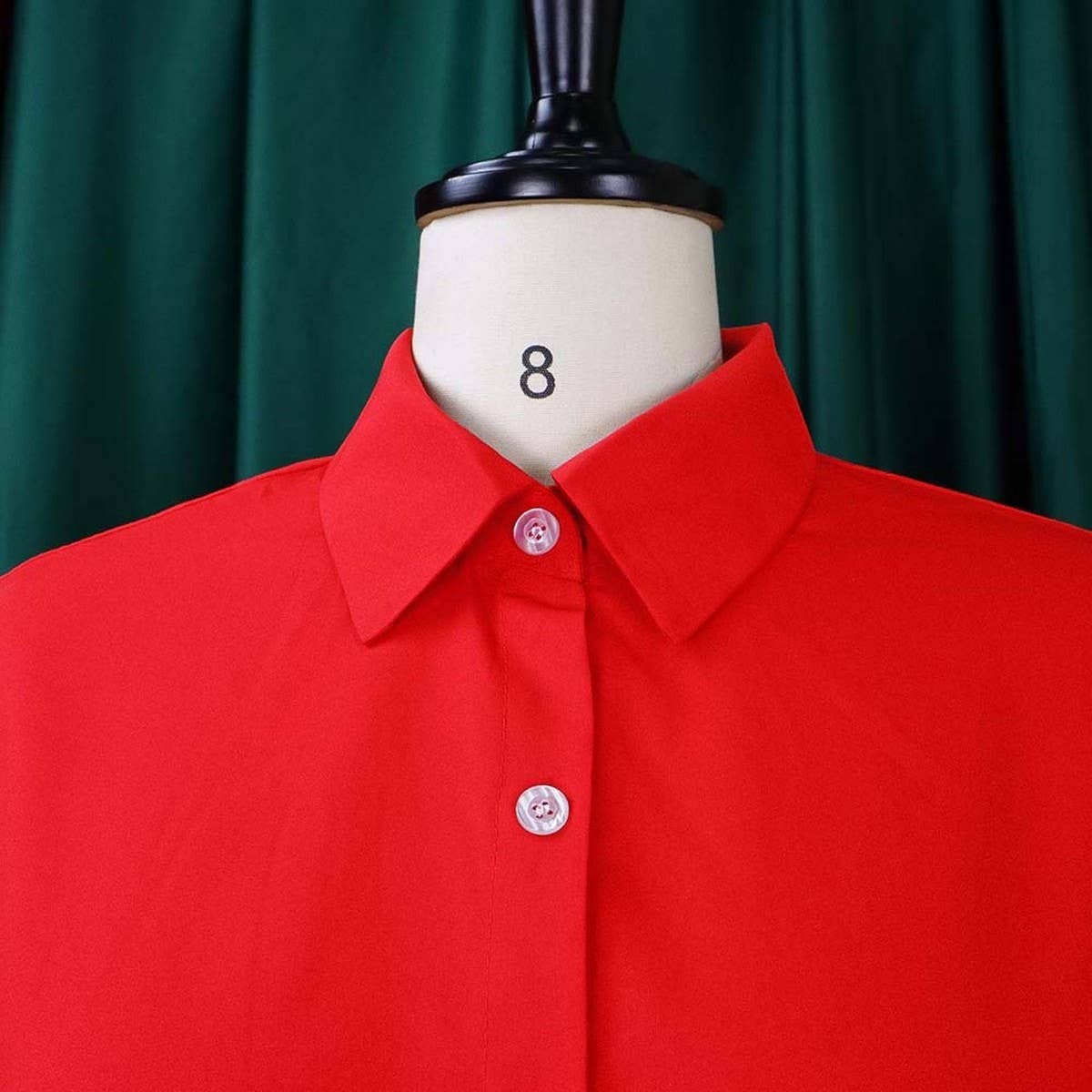 LOOSE LAPEL SOLID COLOR OVERSIZED SHIRT DRESS