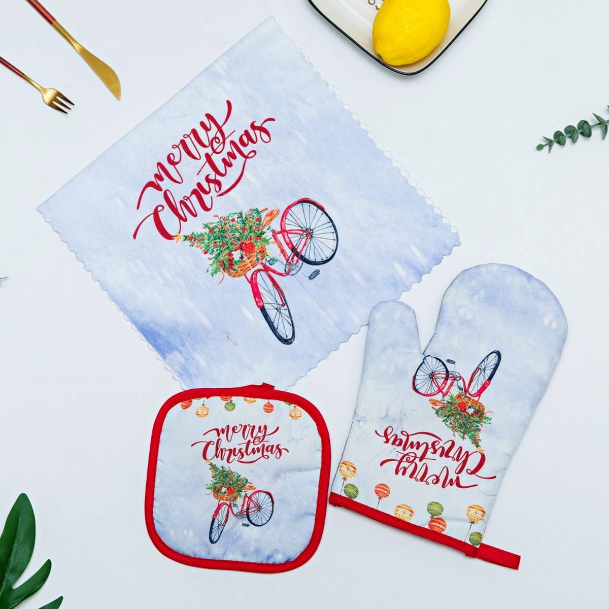CHRISTMAS SERIES SCALDING GLOVES THREE-PIECE SET