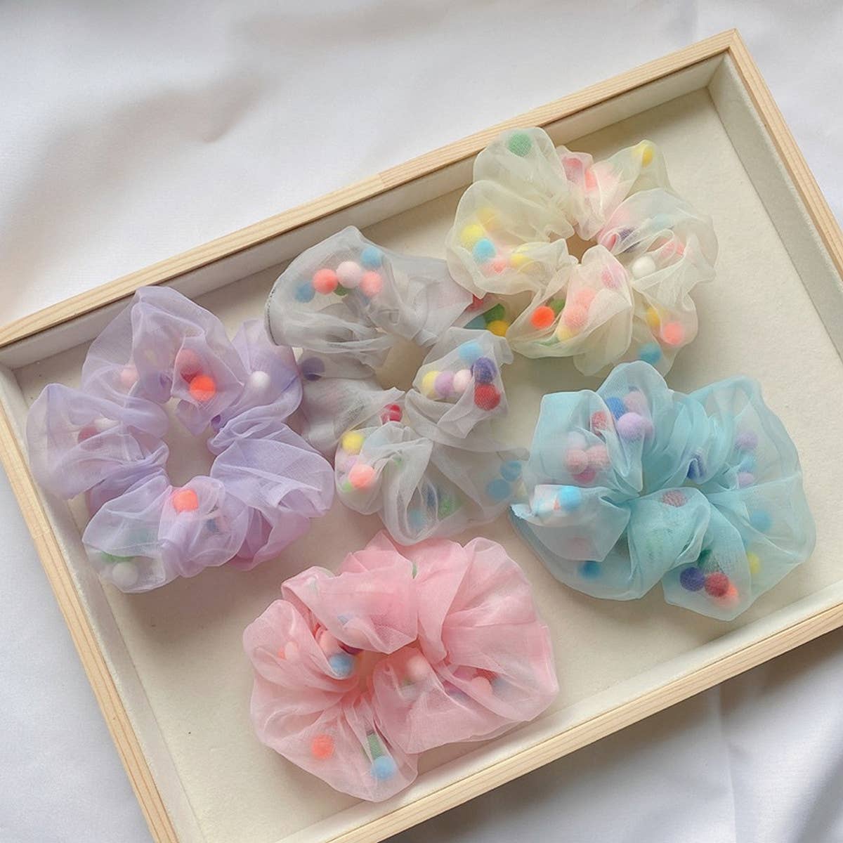 GIRLS CUTE COLORFUL BALL HAIR TIE