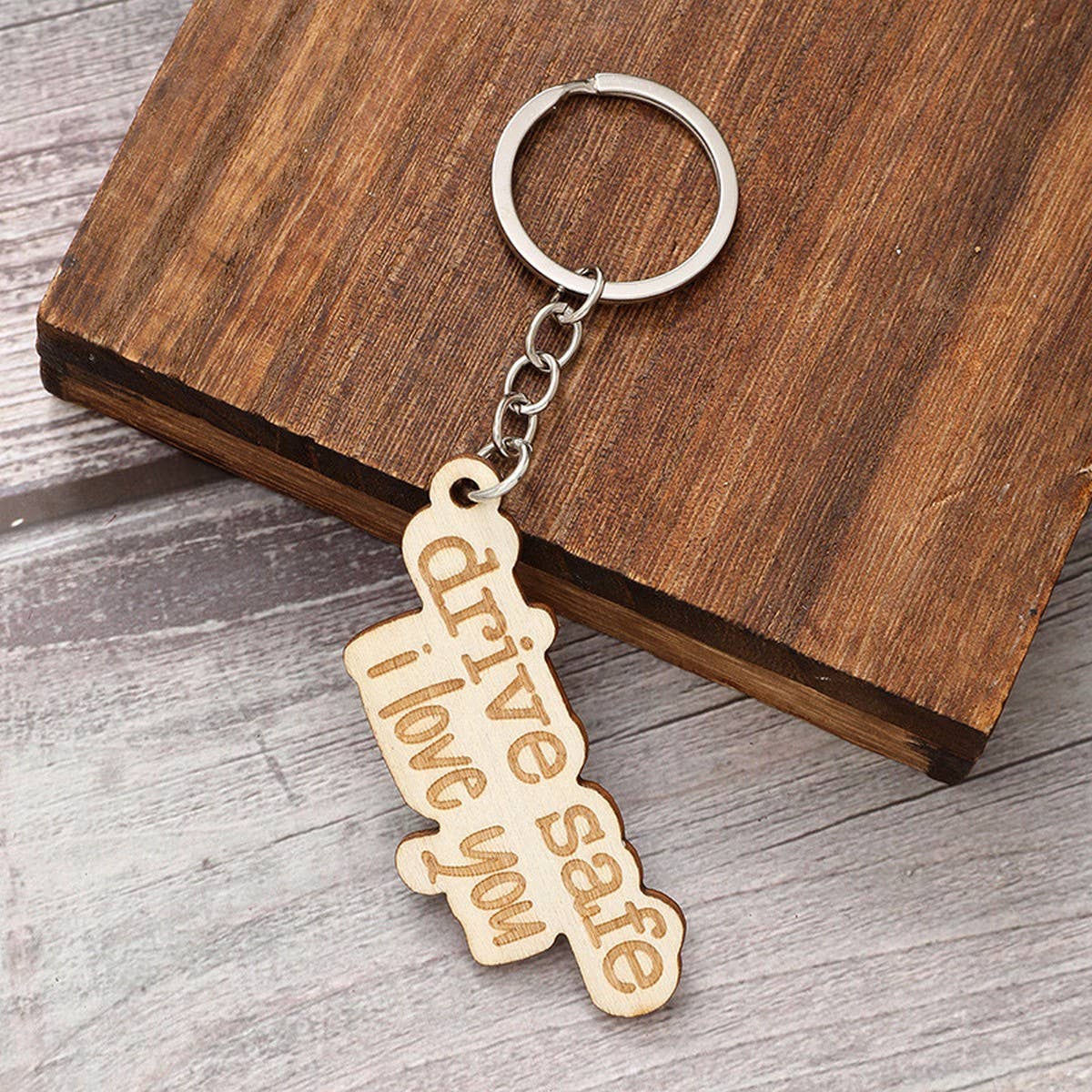 LASER ENGRAVED WOODEN KEYCHAIN