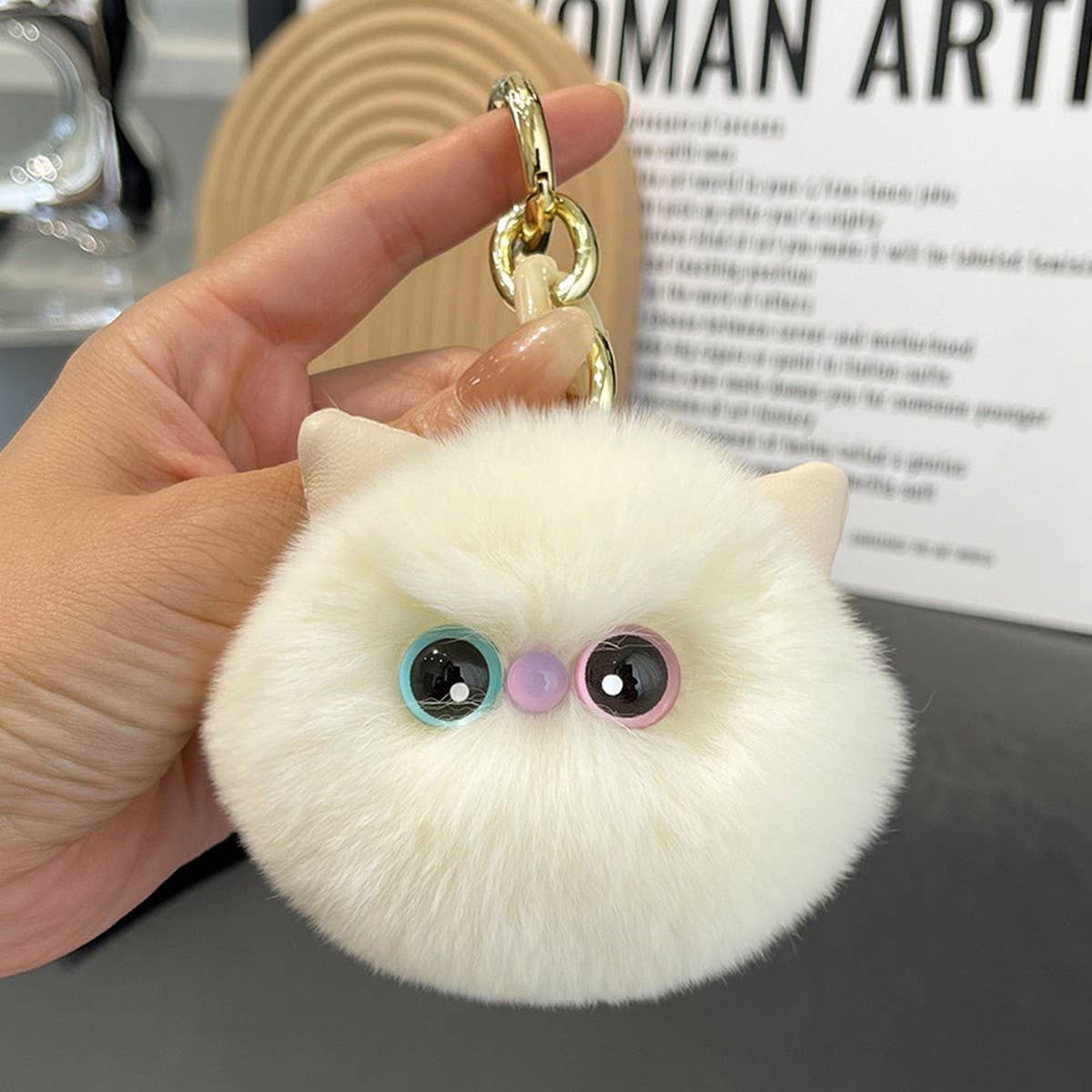 CUTE PLUSH KITTEN CAR KEYCHAIN PENDANT GIFT