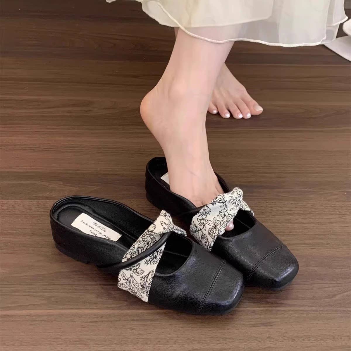 Wedge Heel Mary Jane Mules for Women