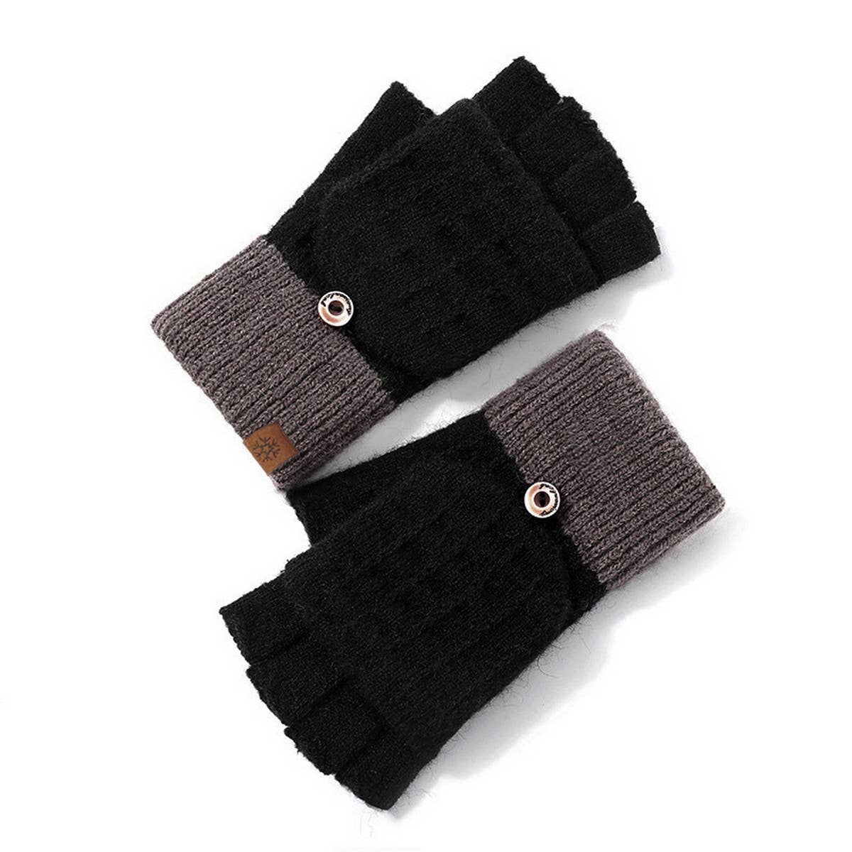 WINTER WOMEN'S HALF FINGER FLAP KNIT GLOVES_CWAG0384