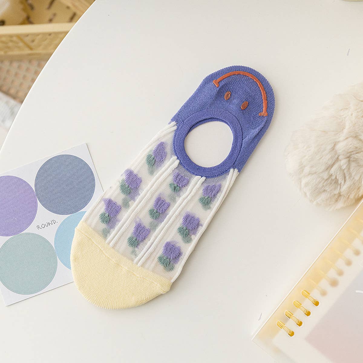 WOMEN FLORAL THIN BREATHABLE SHALLOW SOCKS