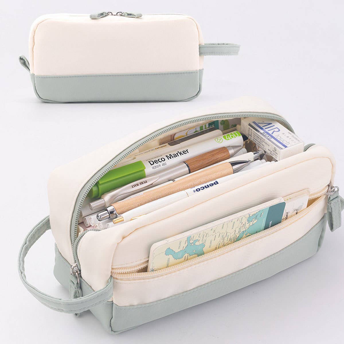 NEW LARGE CAPACITY DOUBLE LAYER PENCIL CASE