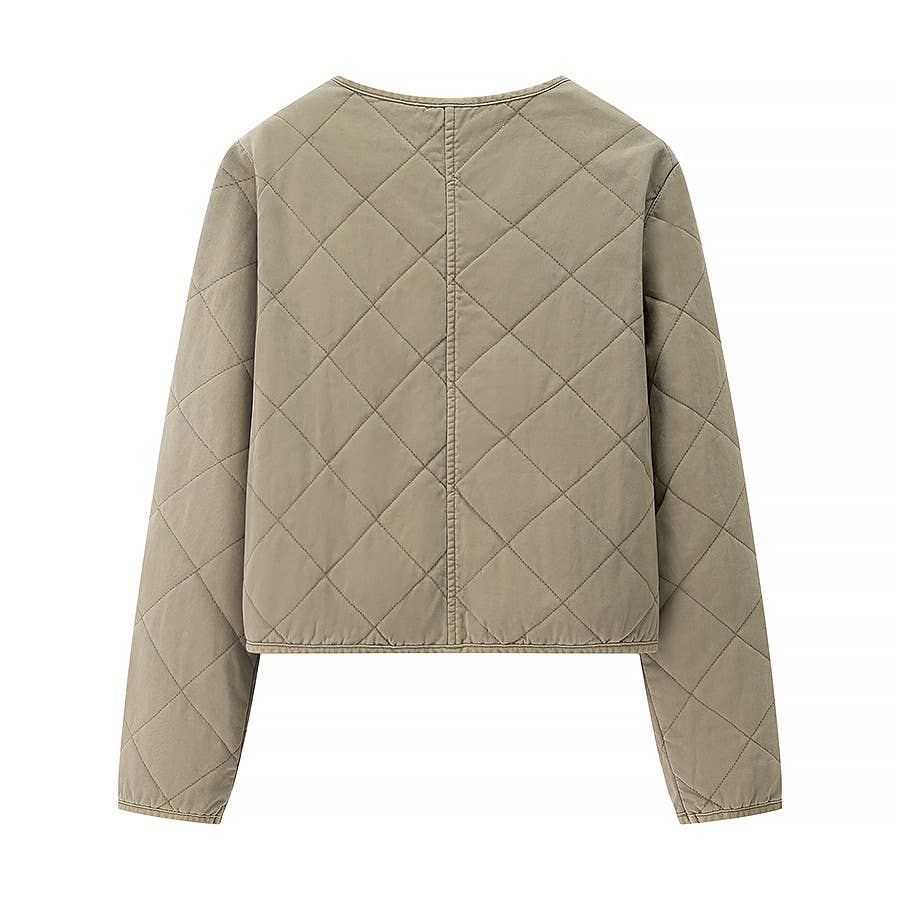 Fashion casual diamond-shaped round-neck coat