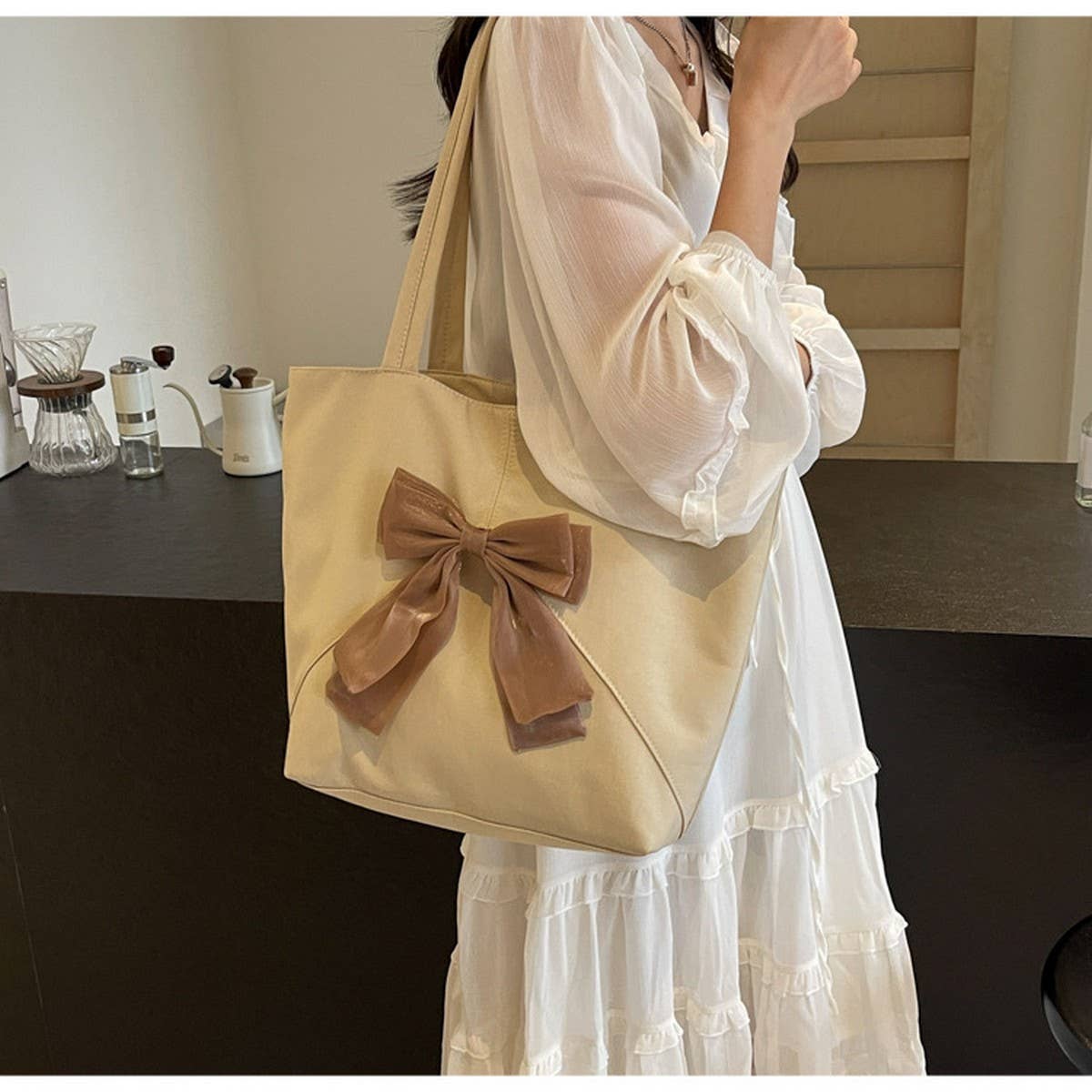 SMALL FRESH CASUAL BOW TOTE BAG_CWAB2691