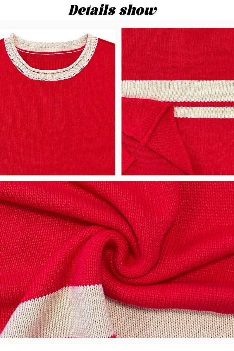 CWOSWL07536_COLORBLOCK CREWNECK LOOSE FIT SWEATER